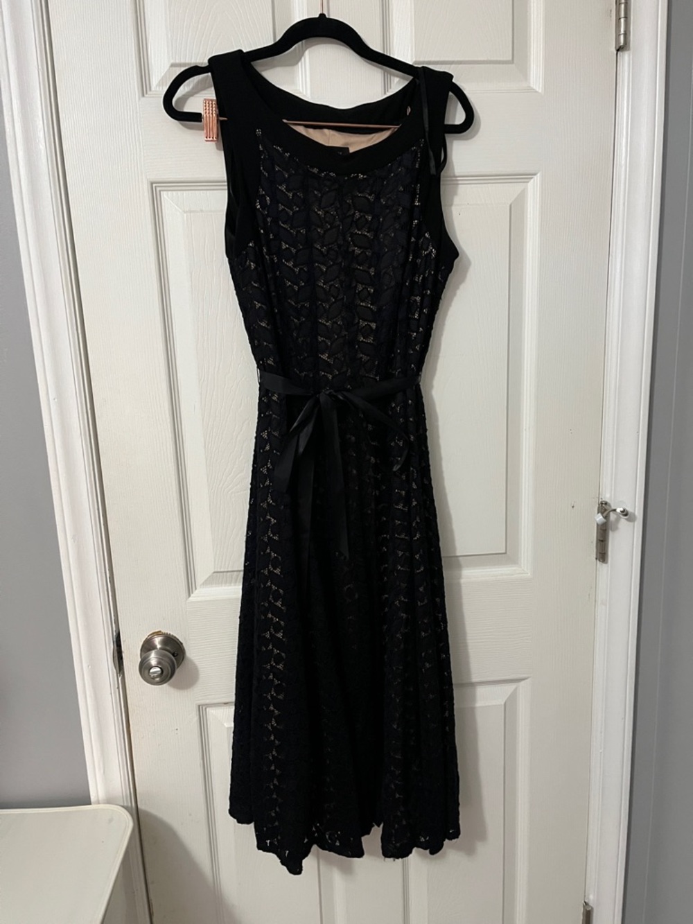 Perceptions Black Sleeveless Lace Maxi Dress